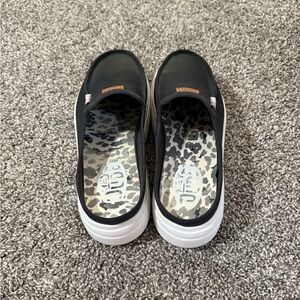 Hey Dude Black and White Casual Mules